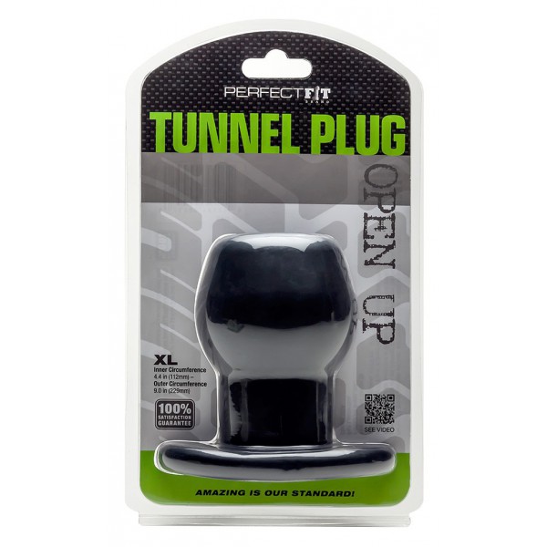Kont Tunnelplug Silicone Zwart Extra Groot 9 x 7 cm