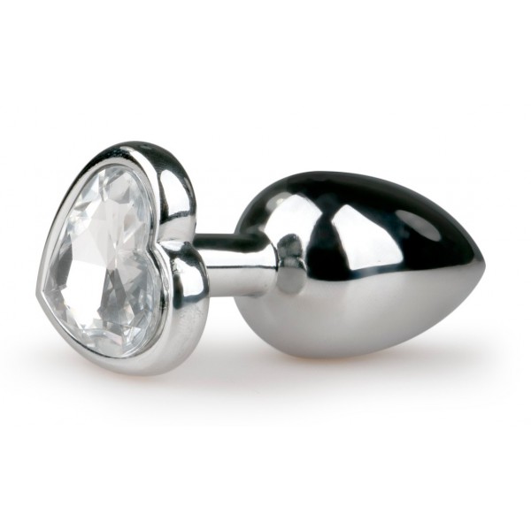 Plug de jóia coração de prata - PEQUENO 6,3 x 2,6 cm
