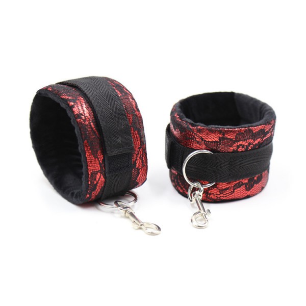 Kit bondage collana + manette rosso