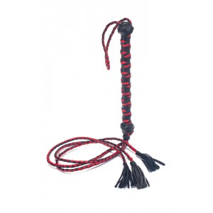 Devil Stick Zweep Driedubbele Riem 50cm Zwart-Rood