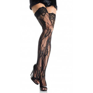 Leg Avenue Roce lace stockings - Black