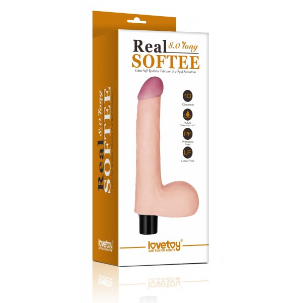 Dildo vibratório com bolsa Real Soft 14 x 4cm