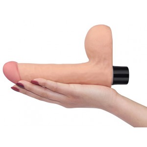 LoveToy Vibrating dildo with Real Soft purse 14 x 4cm