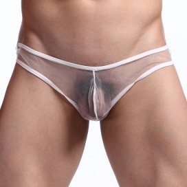 Tanga de tul transparente blanco