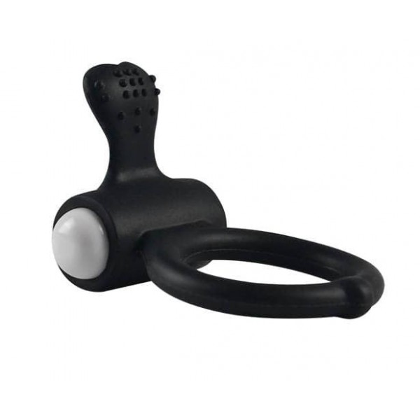 Anillo vibrador Power Clit HEART - Negro