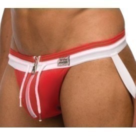 Zipper Jockstrap Red