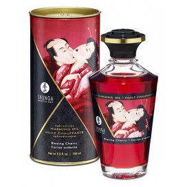 Shunga Olio da massaggio afrodisiaco riscaldante - CERISE Ardente 100 ml