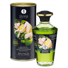 Shunga Olio da massaggio afrodisiaco riscaldante - Tè verde 100 ml