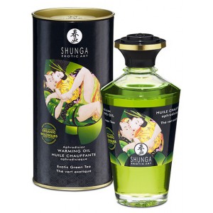 Shunga Aphrodisiac Warming Massage Oil - GREEN TEA 100ml