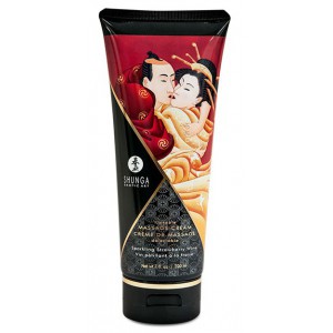 Shunga Crema de Masaje Espumosa de Vino de Fresa Comestible - 200ml