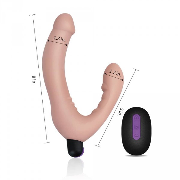 Consolador con cinturón vibrador y mando a distancia IJOY