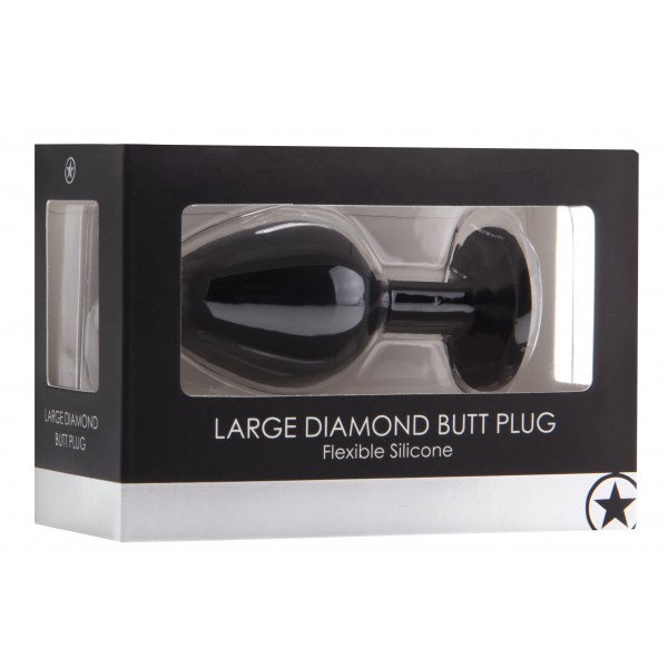 Large Diamond Butt Plug - Black