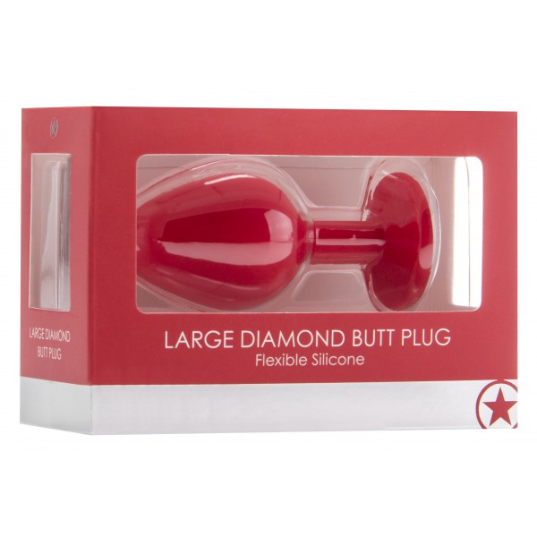 Large Diamond Butt Plug - Red