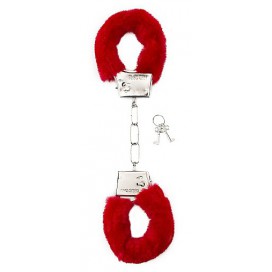 Shots Toys Red Furry Handcuffs