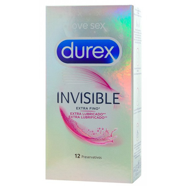 Invisible Durex Dünne Kondome mit Gleitgel x12