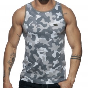 Addicted WASHED CAMO Grey Tank Top