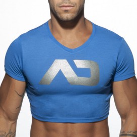 Addicted T-shirt CROP AD Bleu