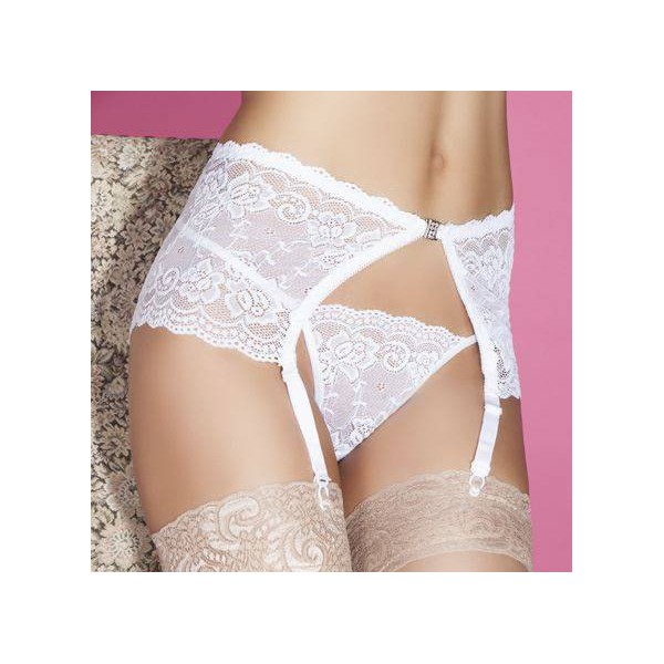 White lace suspender belt