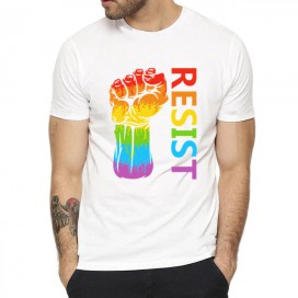 Camiseta Resist Rainbow Blanca