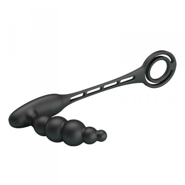 Vibrating plug with VIBRA PENIS rings 8 x 2.4 cm