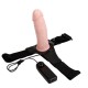 Strap-On Hollow vibrating dildo 17 x 4.5 cm