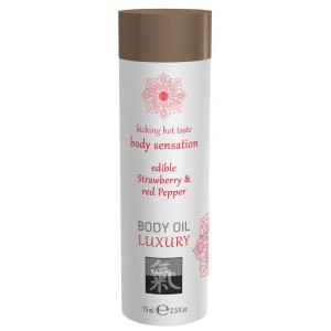  Eetbare Massage Olie - STRAWBERRY en RODE PEPER 75ml