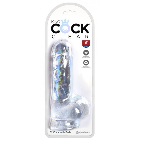 Dildo trasparente King Cock 13,5 x 3,5 cm