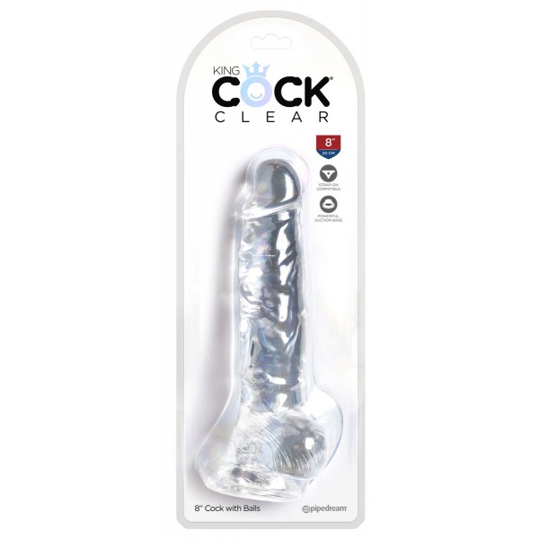 Consolador transparente King Cock 18 x 4,7 cm