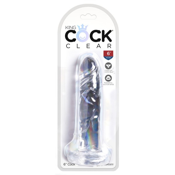 Consolador transparente King Cock 16 x 3,7cm