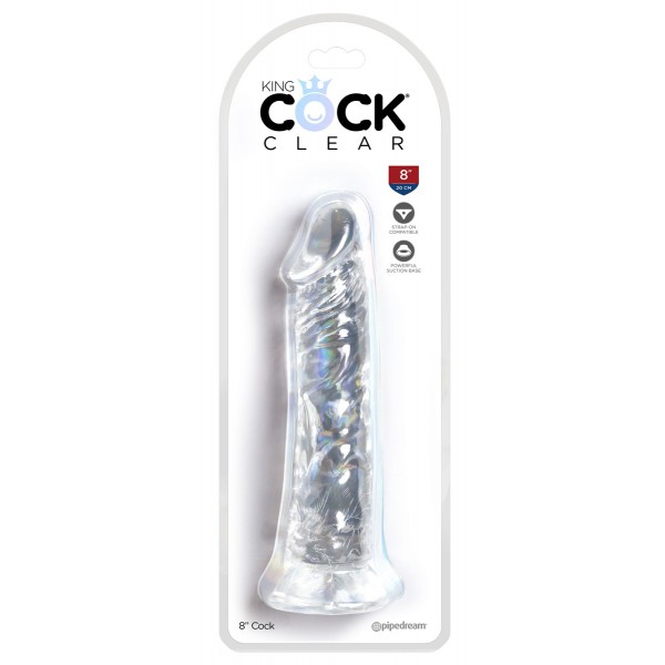 Dildo transparente King Cock 20 x 4,5cm