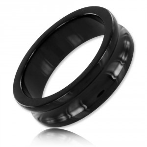 Stainless Steel Cockring Belowed negro 15mm