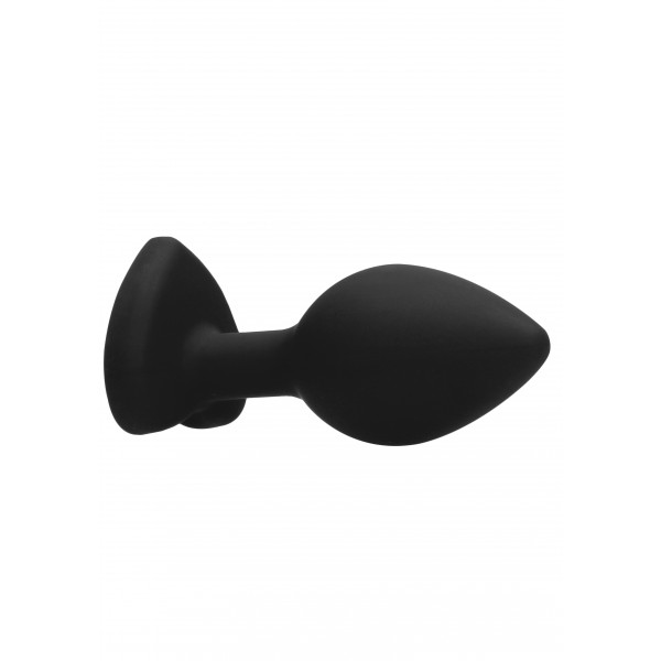 Plug Bijou Anal Cuore in silicone nero 7 x 3,5 cm