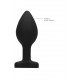 Plug Bijou Anal Cuore in silicone nero 7 x 3,5 cm