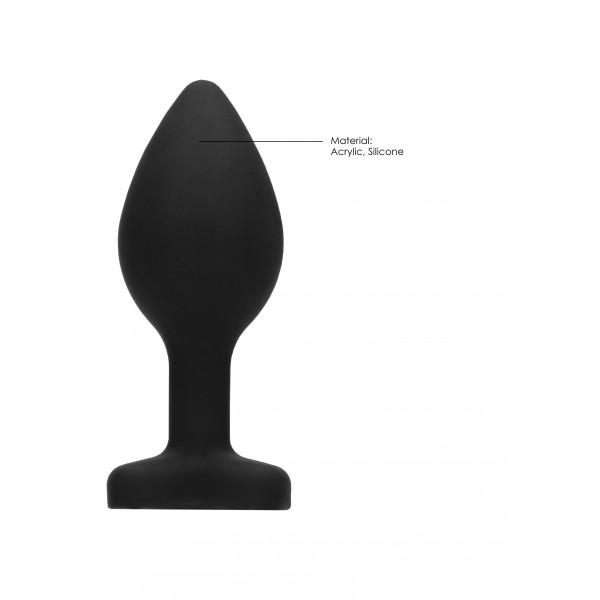 Plug Bijou Anal Cuore in silicone nero 7 x 3,5 cm