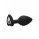 Plug Bijou Anal Silicone Heart Black 7 x 3.5 cm