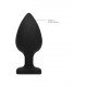 Plug Bijou Anal Heart Black 8 x 4 cm